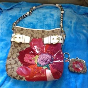 Coach Flower Hobo with Coin Purse